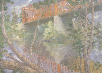 julian alden weir The Red Bridge (nn02) oil painting picture